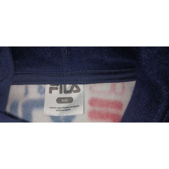 Fila Boys Active Hoodie Sweatshirt Navy Classic Logo Size Small (8) New - Picture 11 of 11